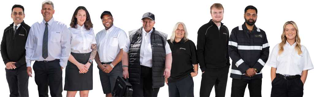 colleagues from across the business wearing the new uniform
